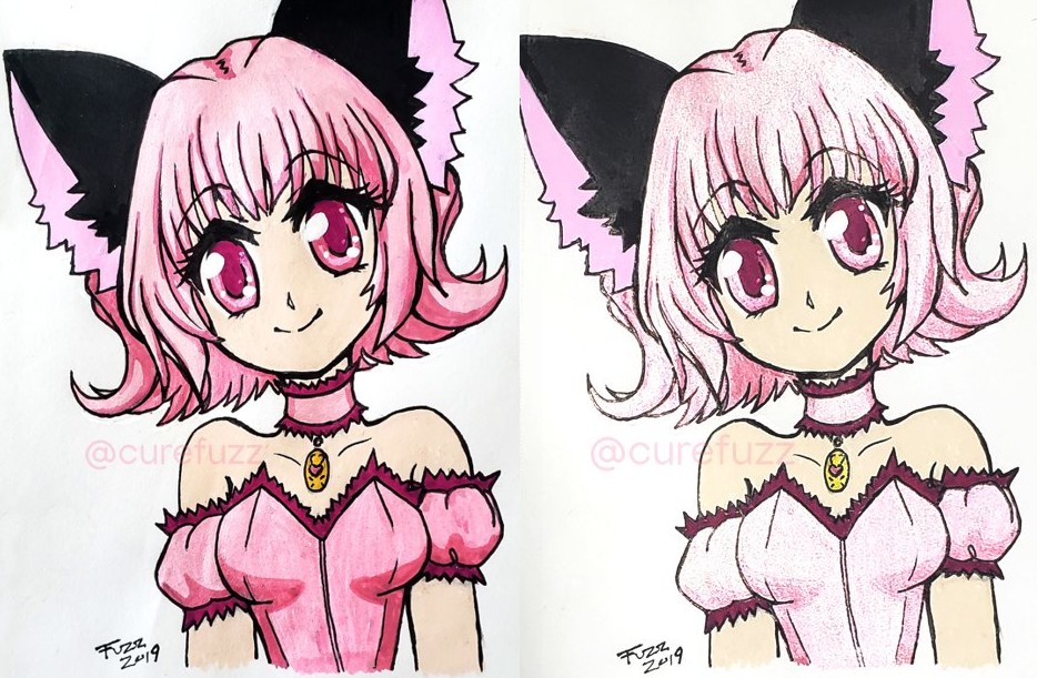 A headshot of Mew Ichigo from Tokyo Mew Mew