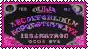 black and pink ouija board
